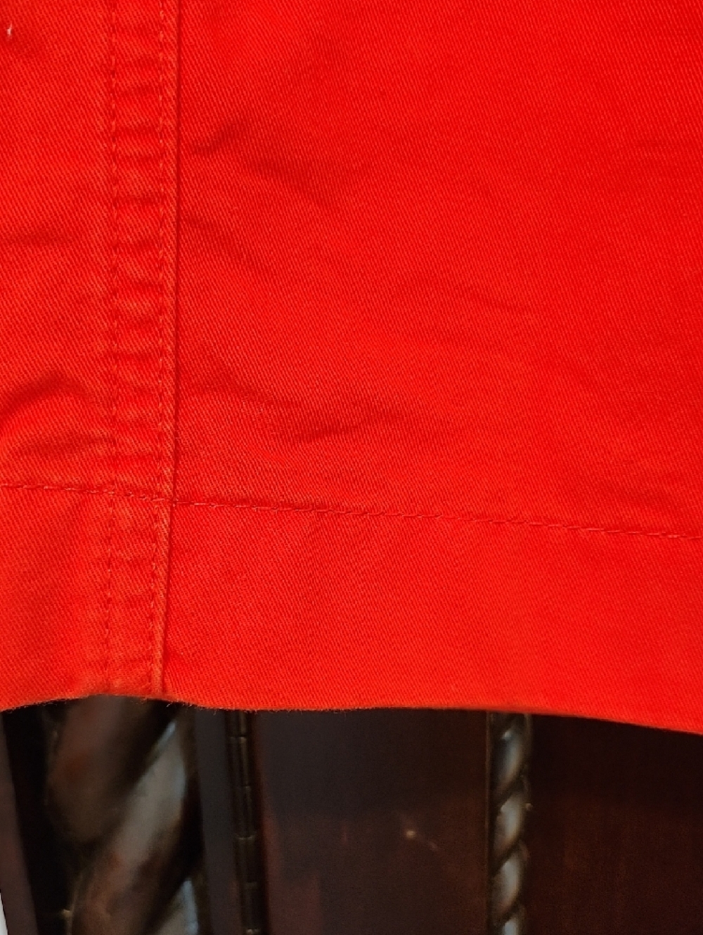 Tommy Hilfilger Bright Red-Orange Button-Front Skirt - Picture 5 of 9